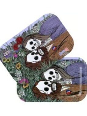 Grateful Dead Flower Couple Rolling Tray ~ w/Magnetic Lid ~ 11" x 7" ~ Brand New